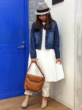 「LBC（エルビーシー）のアイテム（デニムジャケット）」を使った、kaoriさん（レディース・157cm）の春コーディネート