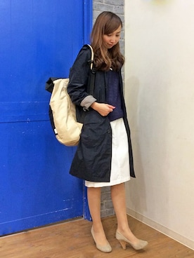 「LBC（エルビーシー）のアイテム（ステンカラーコート）」を使った、kaoriさん（レディース・157cm）の春コーディネート