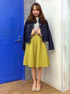 「LBC（エルビーシー）のアイテム（デニムジャケット）」を使った、kaoriさん（レディース・157cm）の春コーディネート
