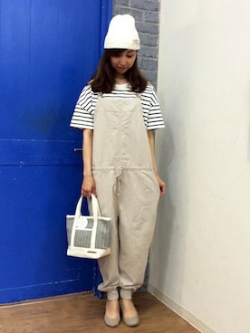 「LBC（エルビーシー）のアイテム（サロペット/オーバーオール）」を使った、kaoriさん（レディース・157cm）の秋コーディネート