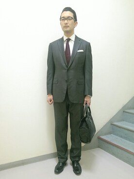 「UNIVERSAL LANGUAGE（ユニバーサルランゲージ）のアイテム（スーツジャケット）」を使った、ＴＡＫＡ.Ｓさん（メンズ・181cm）の冬コーディネート