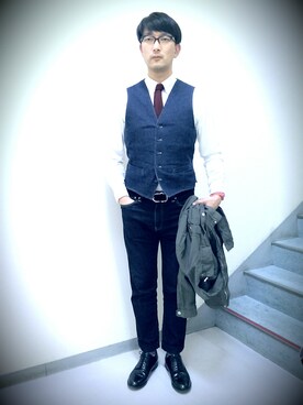 「UNIVERSAL LANGUAGE（ユニバーサルランゲージ）のアイテム（ネクタイ）」を使った、ＴＡＫＡ.Ｓさん（メンズ・181cm）の春コーディネート