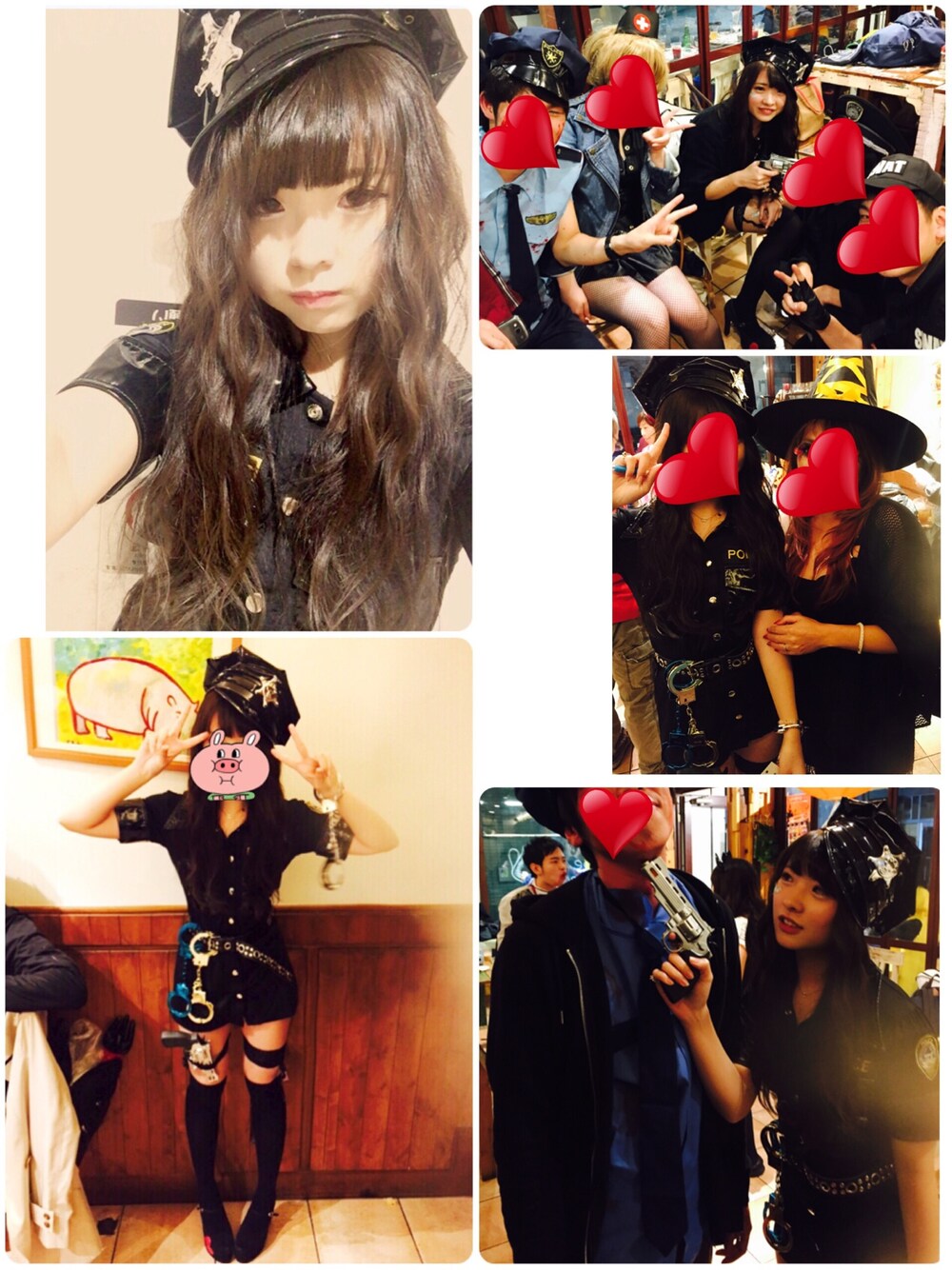 「halloween、Halloween 2015、黒、ポリス、セクシー、セクシーになりたい、ミニスカート、ミニスカポリス、happy halloween、六本木」｜「ドンキ。笑のアイテム（その他、ブラック系）」を使った、みそさん（レディース・156cm）の秋コーディネートの1枚目の写真