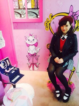 「BUBLLESギンガムチェックスカート（スカート、ブラック系）」を使った、marikofuさん（レディース・151cm）の春コーディネート