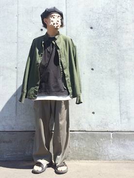 「teva」｜「アイテム（ミリタリージャケット）」を使った、shoyaさん（メンズ・162cm）の夏コーディネート