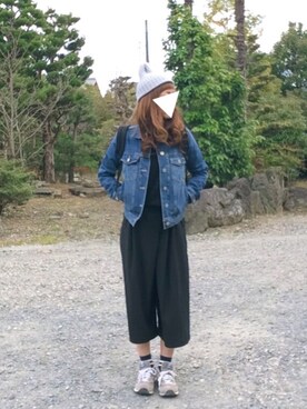 yukaさんの「WOMEN エクストラファインメリノクルーネックセーター（長袖）＋E」を使ったコーディネート