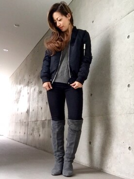 「シック」｜「アイテム（ブルゾン）」を使った、yurikoさん（レディース・156cm）の秋コーディネート