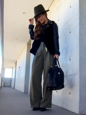 「MERCURYDUO（マーキュリーデュオ）のアイテム（ブーティ）」を使った、yurikoさん（レディース・156cm）の冬コーディネート