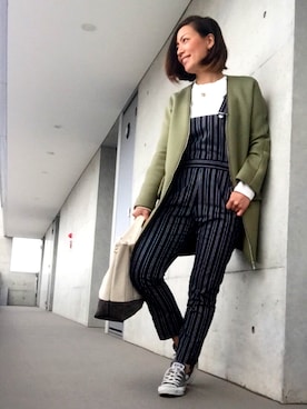 「DRWCYS（ドロシーズ）のアイテム（サロペット/オーバーオール）」を使った、yurikoさん（レディース・156cm）の春コーディネート