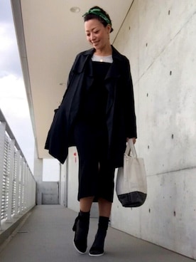 「バンダナ」｜「アイテム（トレンチコート）」を使った、yurikoさん（レディース・156cm）の春コーディネート