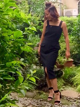 「7月WEAR夏のサンダル祭り」｜「アイテム（ワンピース/ドレス）」を使った、yurikoさん（レディース・156cm）の夏コーディネート