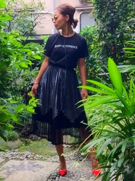 「MOUSSY（マウジー）のREAL LEATHER CODE（ネックレス）」を使った、yurikoさん（レディース・156cm）の秋コーディネート