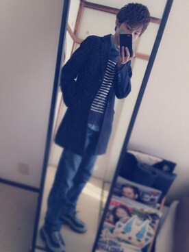 白王子ゆーや@Twitchさん(メンズ・175cm)の冬コーディネート