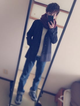 白王子ゆーや@Twitchさん(メンズ・175cm)の冬コーディネート