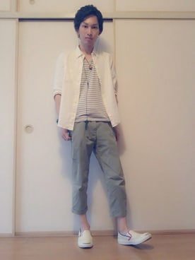 白王子ゆーや@Twitchさん（メンズ・175cm）の夏コーディネート