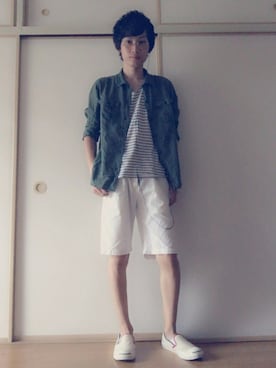 白王子ゆーや@Twitchさん（メンズ・175cm）の夏コーディネート