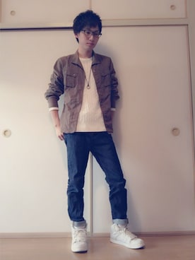 「Right-on（ライトオン）のアイテム」を使った、白王子ゆーや@Twitchさん（メンズ・175cm）の秋コーディネート