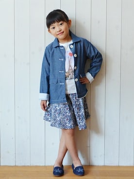 「SHIPS（シップス）のアイテム（その他アウター）」を使った、まりかちゃんさん（キッズ・120cm）の春コーディネート