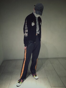 「UNIQLO（ユニクロ）のMEN ソフトタッチハイネックT（長袖・大きいサイズ）（Tシャツ/カットソー）」を使った、GOMAFU【singer】さん（メンズ・175cm）の冬コーディネート