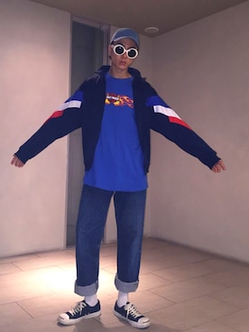 「ロールアップ」｜「アイテム（ジャージ）」を使った、GOMAFU【singer】さん（メンズ・175cm）の春コーディネート
