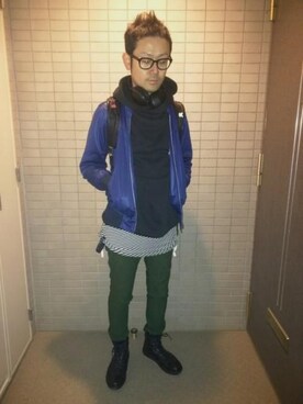 「rovtski」｜「アイテム（パーカー）」を使った、nakajijapanさん（メンズ・171cm）の秋コーディネート