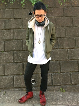 「rovtski」｜「アイテム（パーカー）」を使った、nakajijapanさん（メンズ・171cm）の秋コーディネート