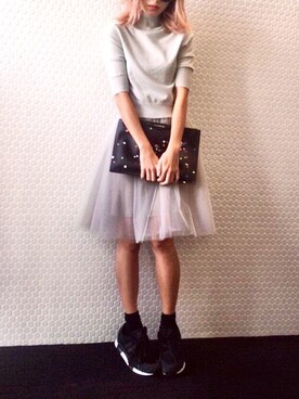 「GIVENCHY」｜「アイテム（ワンピース/ドレス）」を使った、山本優希さん（レディース・158cm）の冬コーディネート