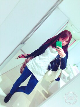 「PARADISE（PARADISE）のアイテム（ジャケット/アウター）」を使った、コルちゃんさん（レディース・164cm）の冬コーディネート
