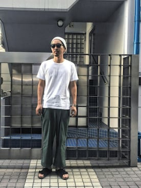 「Hanes」｜「アイテム（ニットキャップ/ビーニー）」を使った、macoさん（メンズ・180cm）の夏コーディネート