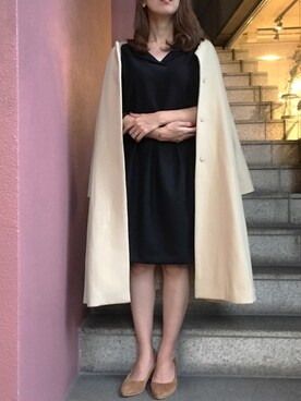 「piccin」｜「アイテム（ノーカラージャケット）」を使った、PICCINさん（レディース・154cm）の秋コーディネート