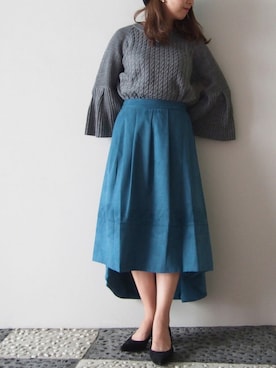 「フレアスリーブ」｜PICCINさん（レディース・154cm）の秋コーディネート