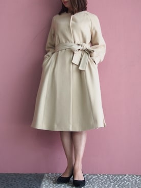 「piccin」｜「アイテム（ノーカラージャケット）」を使った、PICCINさん（レディース・154cm）の秋コーディネート