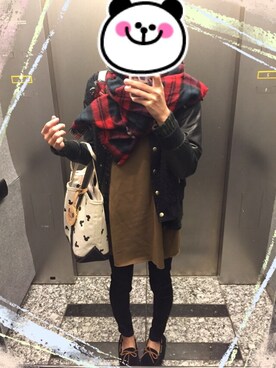 「31 Sons de mode（トランテアン　ソン　ドゥ　モード）のアイテム（ブルゾン）」を使った、Mioさん（レディース・168cm）の秋コーディネート