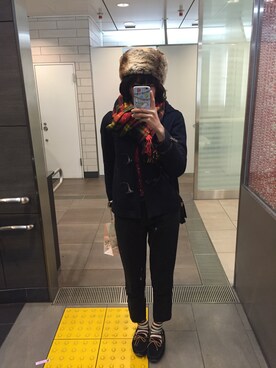 「JEANASIS（ジーナシス）のアイテム（ダッフルコート）」を使った、Mioさん（レディース・168cm）の冬コーディネート