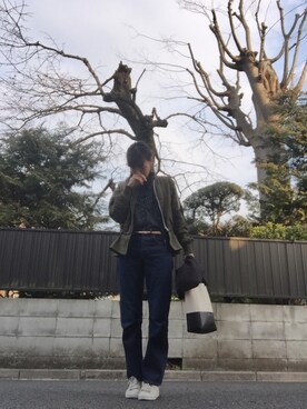 「Ameri（アメリ）のアイテム（MA-1）」を使った、Mioさん（レディース・168cm）の冬コーディネート