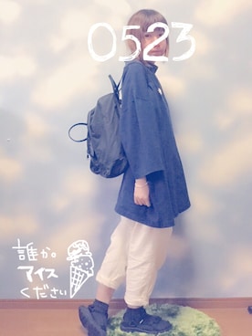 「LE JUN（ルジュン）のアイテム（バックパック/リュック）」を使った、moonちゃん。さん（レディース・154cm）の春コーディネート