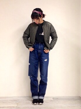 「179/WG（イチナナキュウダブルジー）のアイテム（ジャケット/アウター）」を使った、moeさん（レディース・164cm）の秋コーディネート