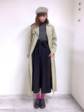 「179/WG（イチナナキュウダブルジー）のアイテム（ハンチング/ベレー帽）」を使った、moeさん（レディース・164cm）の秋コーディネート