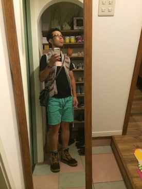 「TOMORROWLAND （トゥモローランド）のアイテム（ベスト、ベージュ系）」を使った、MAKOTOさん（メンズ）の秋コーディネート