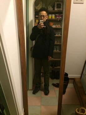 「FREAK'S STORE（フリークスストア）のアイテム（ダウンジャケット/コート、ブルー系）」を使った、MAKOTOさん（メンズ）の冬コーディネート