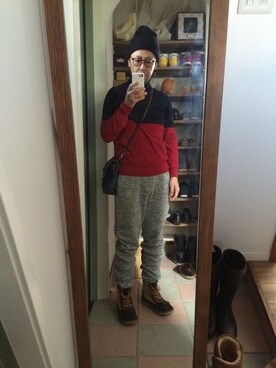 「FREAK'S STORE（フリークスストア）のアイテム（その他パンツ、グレー系）」を使った、MAKOTOさん（メンズ）の冬コーディネート