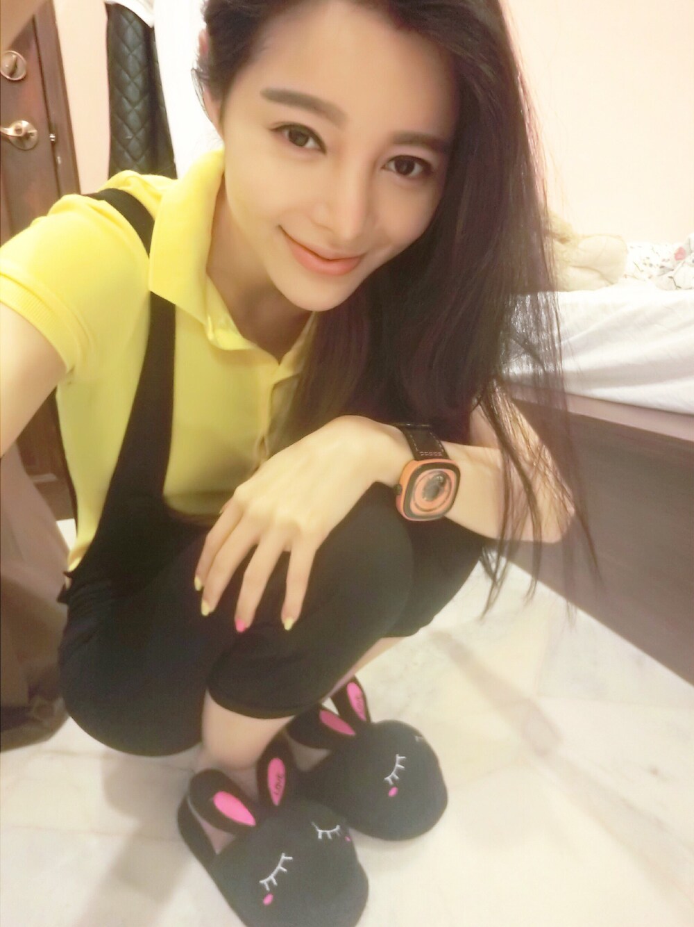 「ootd、WEARBOOKエントリー、wearsg、yellow、Ralph Lauren」｜「POLO RALPH LAURENのアイテム（ポロシャツ、イエロー系）」を使った、candyiceさん（レディース・164cm）の春コーディネートの1枚目の写真