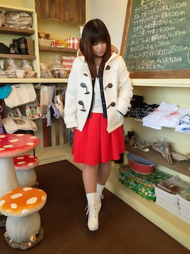 「ジージャン」｜「アイテム（ダッフルコート）」を使った、きょんぴぃさん（レディース・154cm）の冬コーディネート