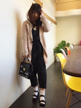 「スポサン」｜「アイテム（トレンチコート）」を使った、きょんぴぃさん（レディース・154cm）の春コーディネート
