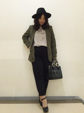 「ボウタイ」｜きょんぴぃさん（レディース・154cm）の秋コーディネート