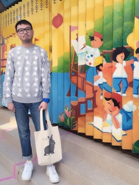 「アイテム（パンプス、ホワイト系）」を使った、Donさん（メンズ・173cm）の秋コーディネート