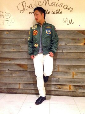 「バレンタインデートスタイル」｜「アイテム（ブルゾン）」を使った、toshioさん（メンズ・168cm）の冬コーディネート