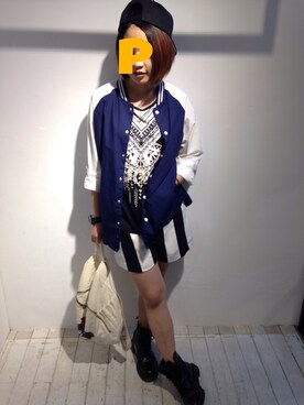 「TAIPEI」｜「アイテム（スタジャン）」を使った、まる子さん（レディース・155cm）の秋コーディネート