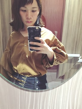 「Kastane（カスタネ）のボリューム袖シャツ（シャツ/ブラウス）」を使った、hiiibarさん（レディース・157cm）の夏コーディネート