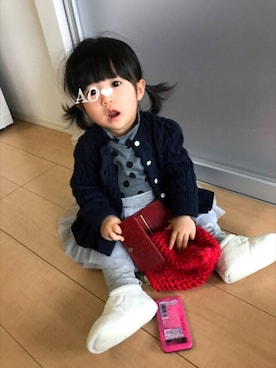 「Ralph Lauren」｜「アイテム（ニットキャップ/ビーニー）」を使った、AO❤︎さん（キッズ・70cm）の秋コーディネート